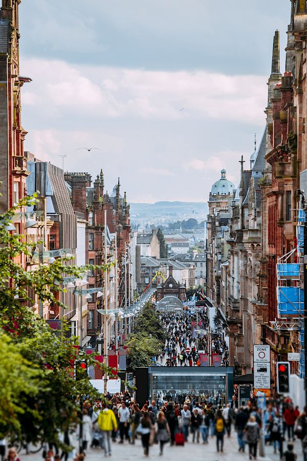 Glasgow city centre, looking down Buchanan Street